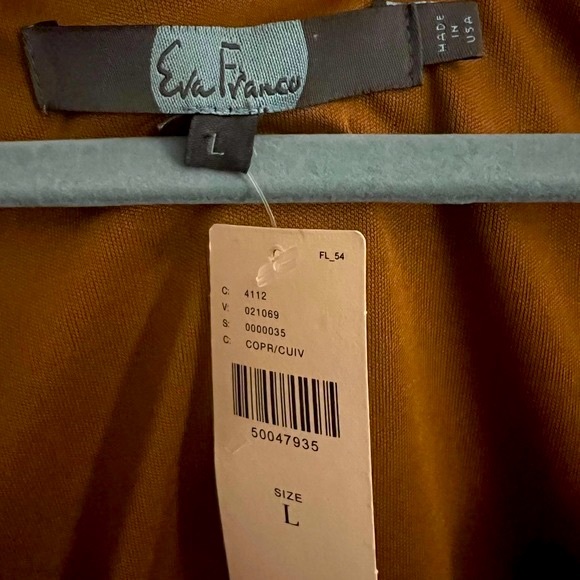 NWT Anthropologie Eva Franco sleeveless Top bowtwist Chevron Brown copper (L) - Picture 4 of 6